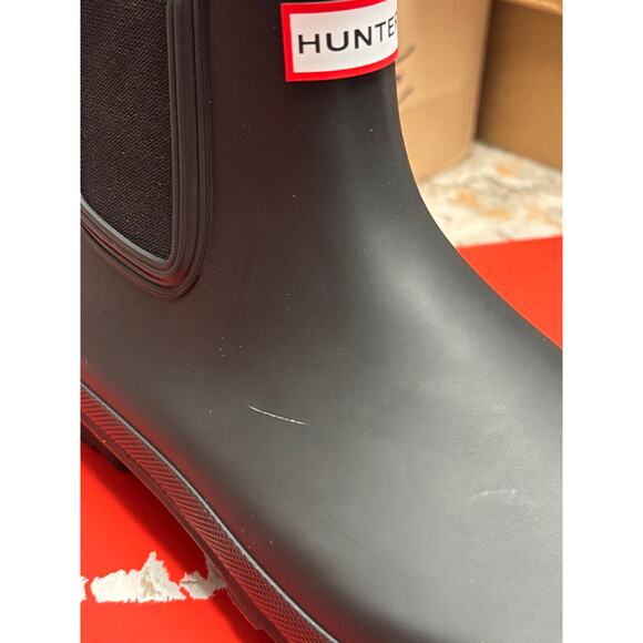 Hunter Black Chelsea Rain Boots US 11 Waterproof Ankle Boot - Picture 6 of 8